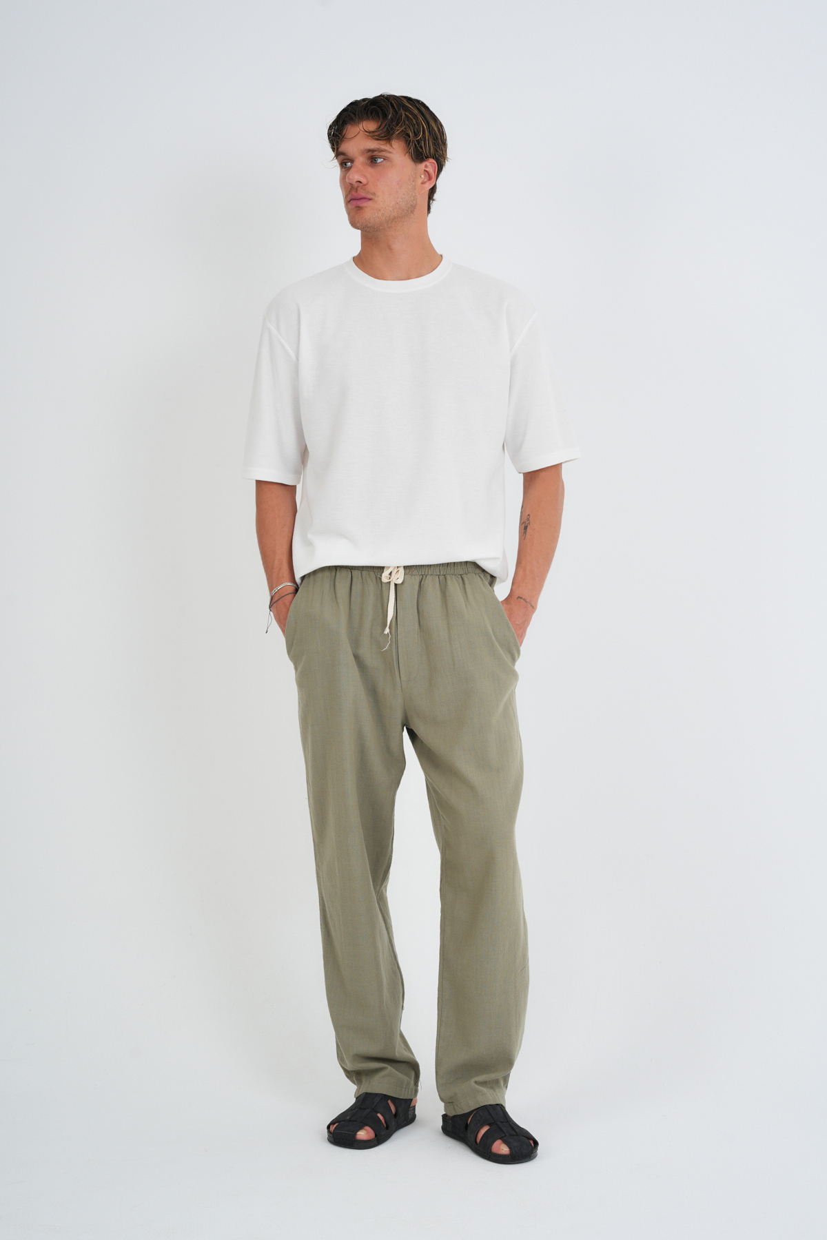 Comforted Men's Linen Appearance Casual Pants Wide Leg New Season