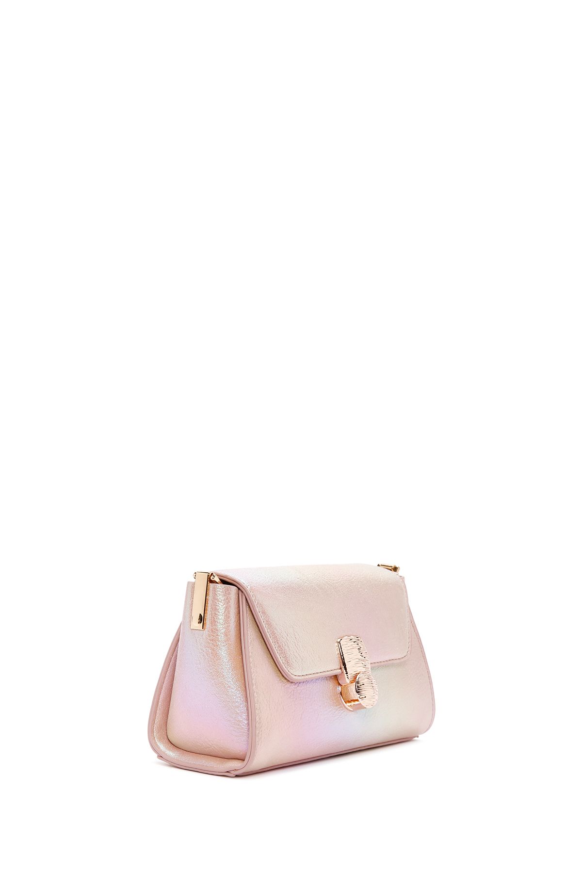 Derimod-Women's Pink Metallic Patent Leather Mini Crossbody Bag 25Sbd 280123 5