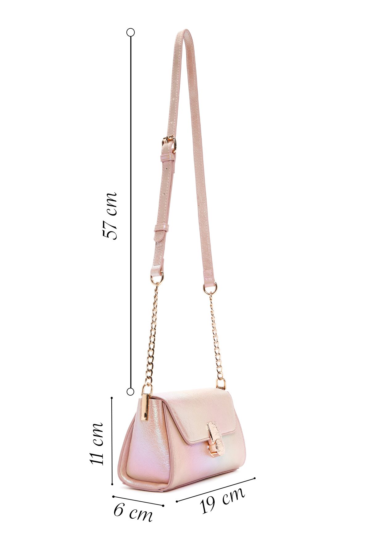 Derimod-Women's Pink Metallic Patent Leather Mini Crossbody Bag 25Sbd 280123 2