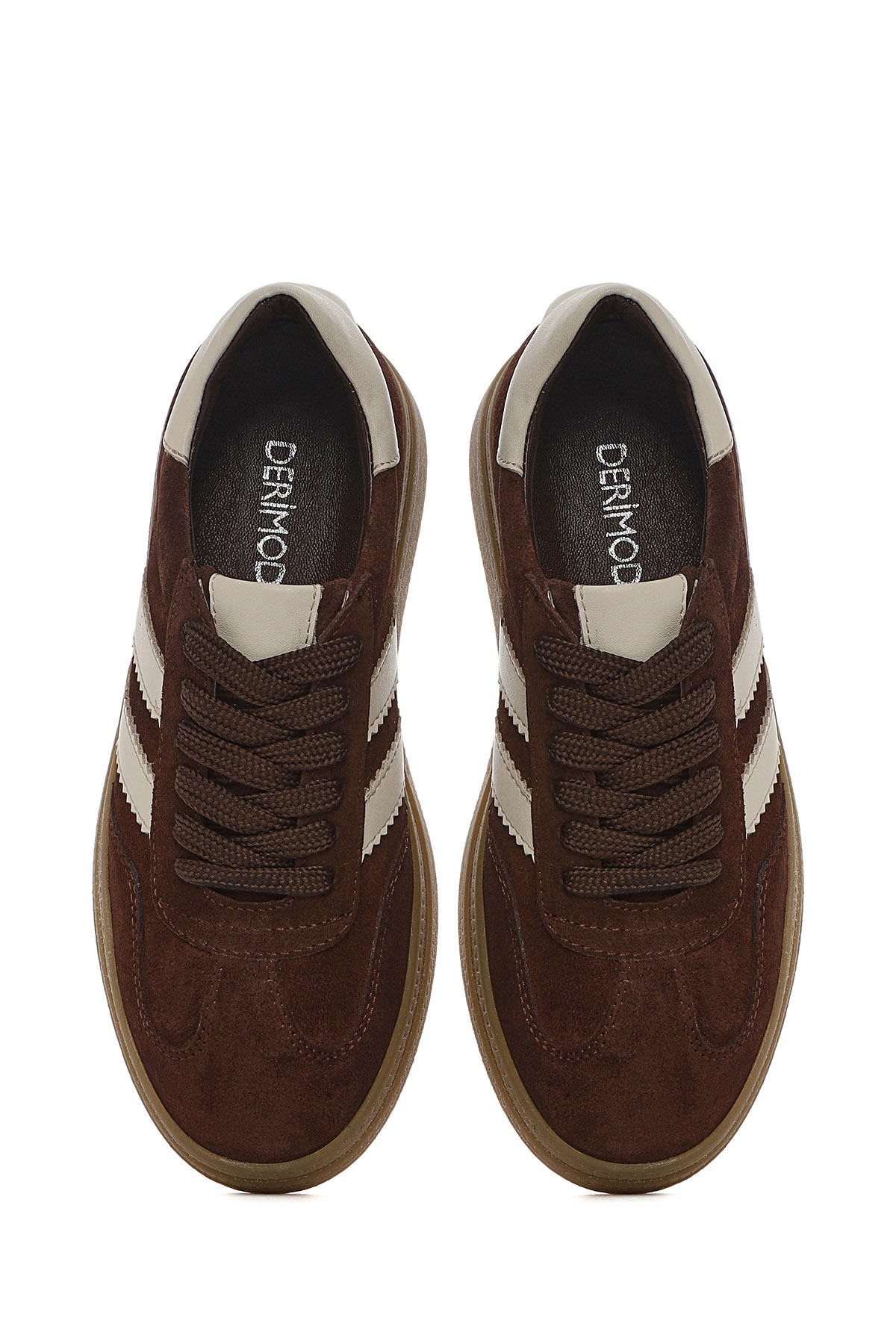 Derimod-Women's Brown Lace-Up Thick Sole Suede Leather Sneaker 25Sfd 511010 7