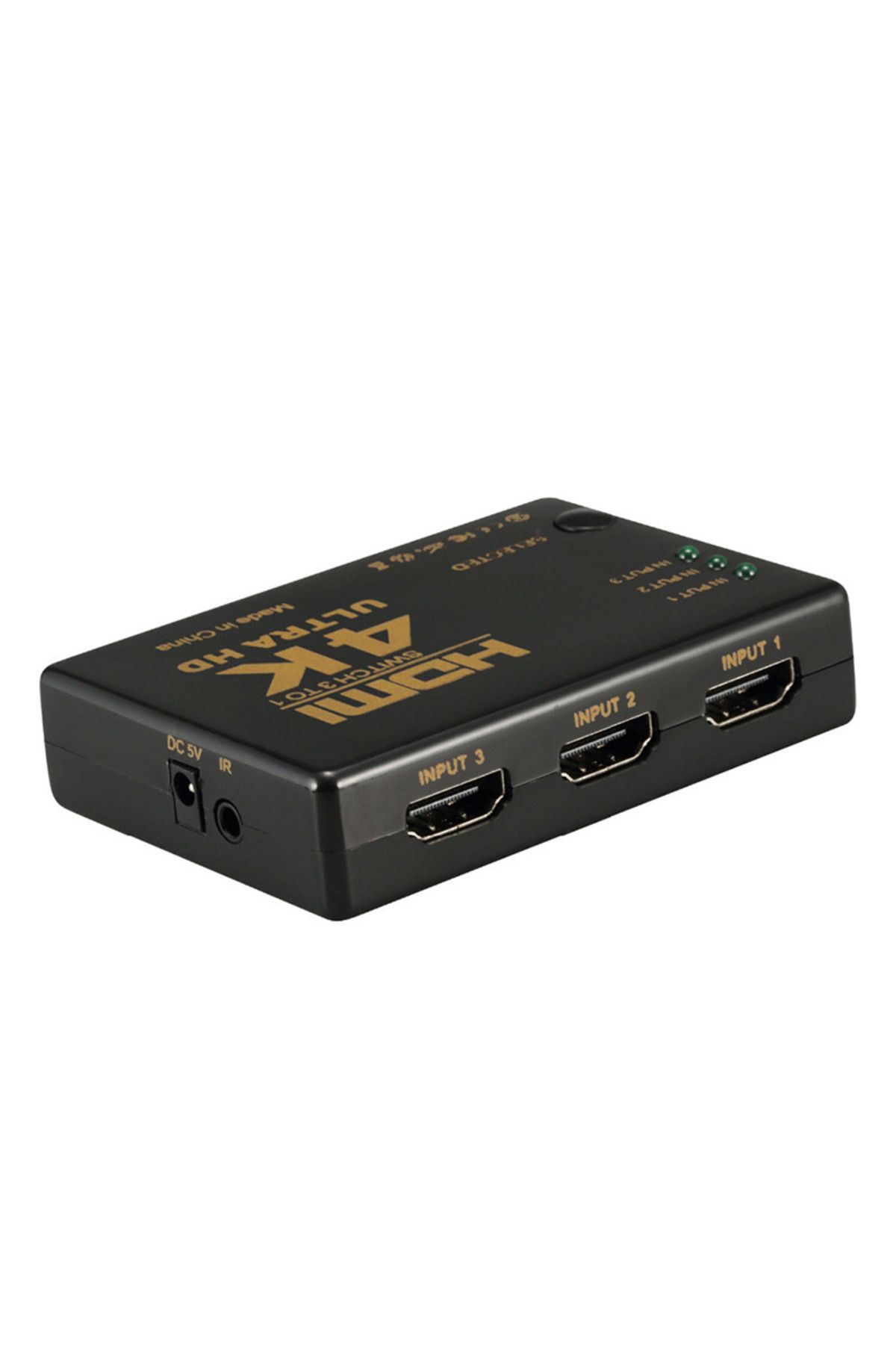 HOPE R-HDMI 2.0 switch HDCP 2.2, 4Kx2K@60Hz, RGB 4:4:4, HDR10, 3 inputs 1 output, IR remote control, black 3