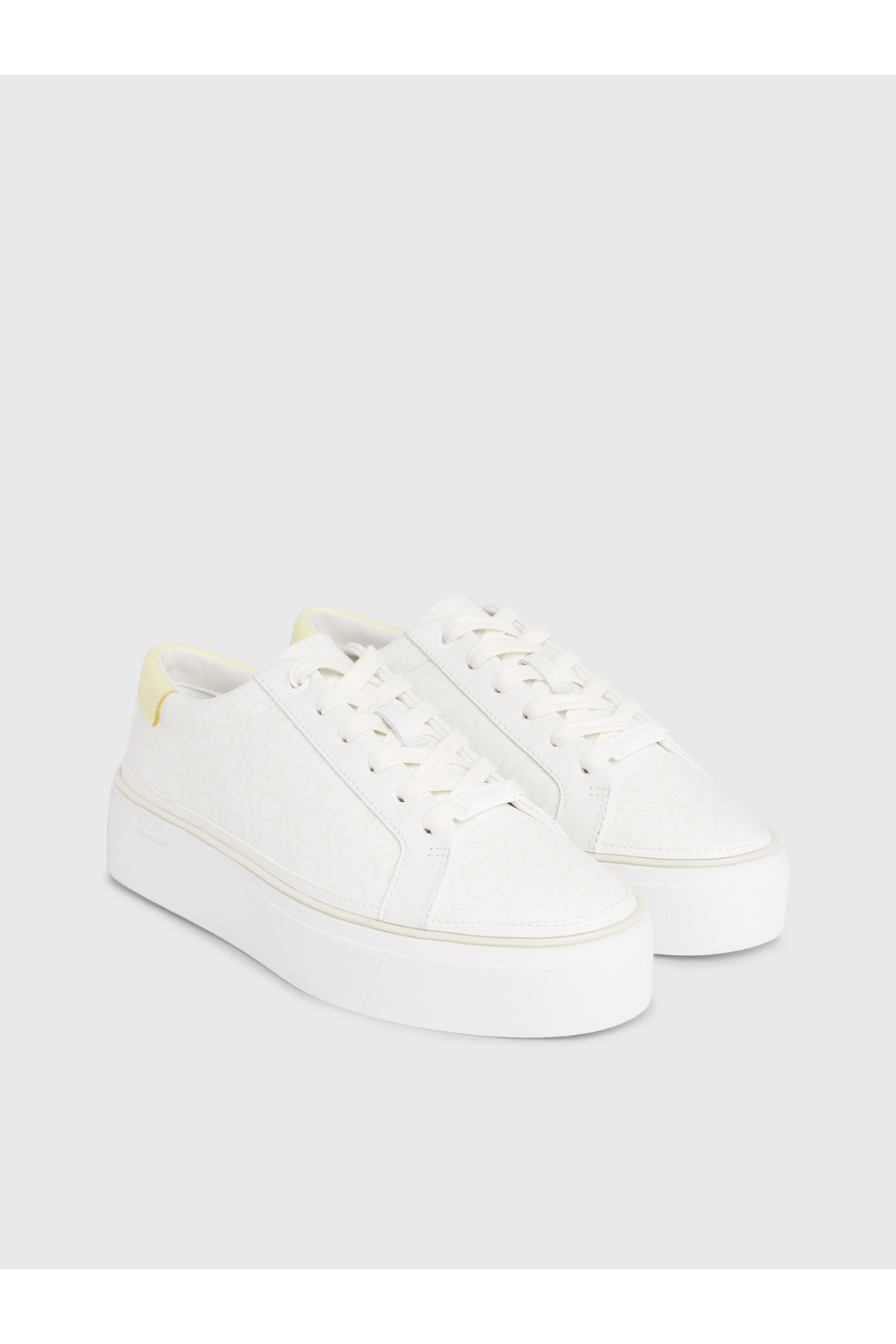 Calvin Klein-Bequemer Sneaker mit weißem Plateau-Absatz – Damen-Logo, Freizeitkleidung, Hw0h 3