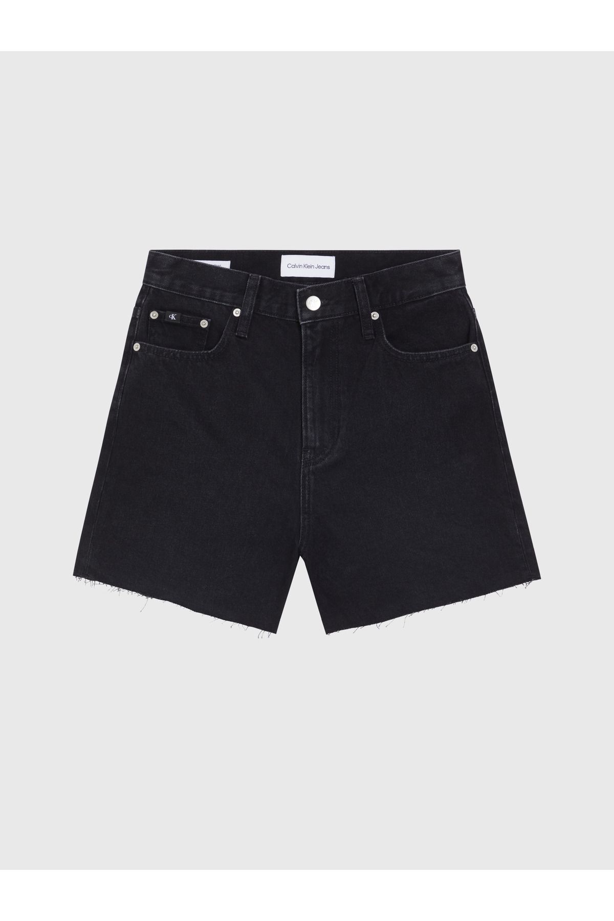 Calvin Klein-Women's Brand Logo Stylish Look Jeans Denim Fabric Short Capri Pants Denim Black Capri 2