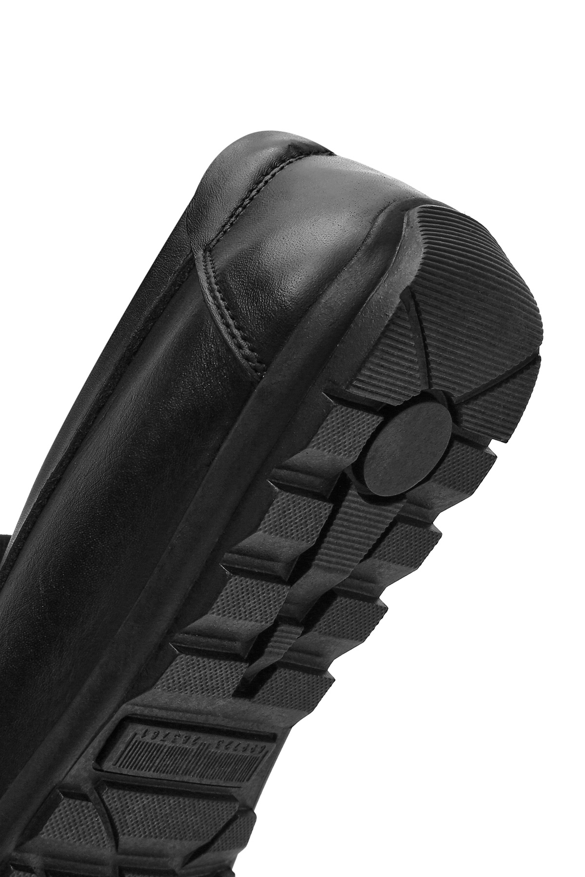 Derimod-Pánské černé kožené boty z pravé kůže pro volný čas Penny Loafer Boty pro každodenní nošení 25SFD755018 8