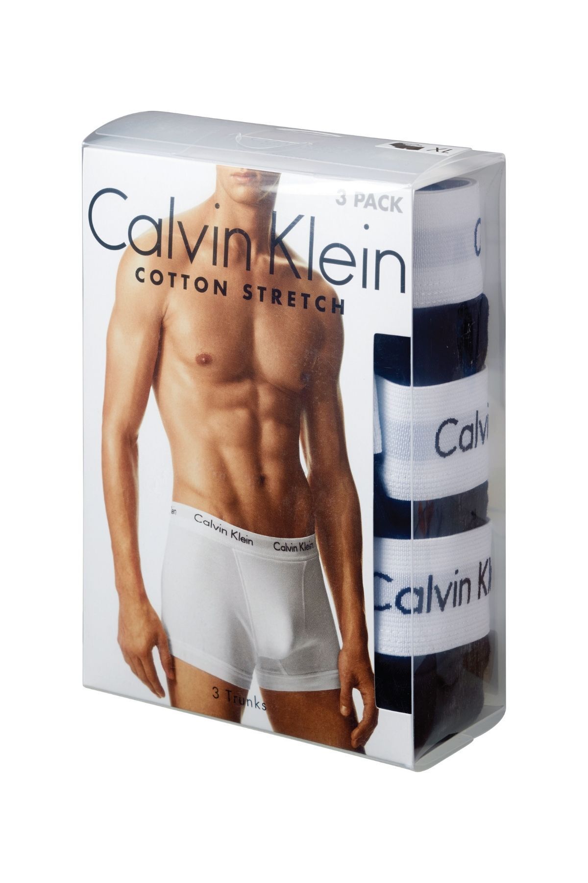 Calvin Klein-Ανδρικό λογότυπο επωνυμίας με ελαστική ζώνη κατάλληλο για καθημερινή χρήση Λευκό-Μπλε-Κόκκινο Boxer 0 2