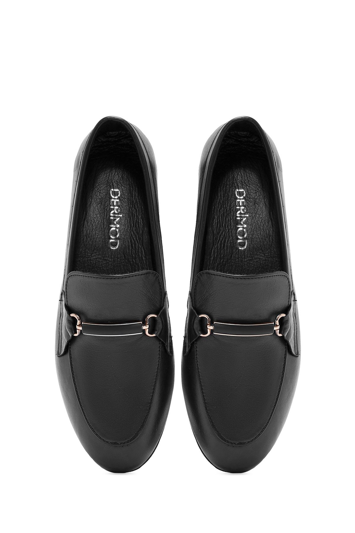 Derimod-Pantofi pentru femei, cu cataramă neagră, din piele naturală, masculin, pantofi casual 24WFD350018 7