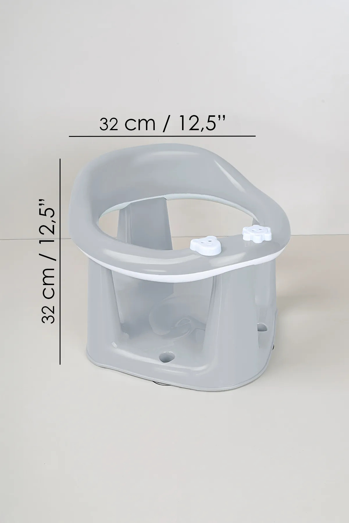 Meleni Baby Vakum Tabanlı Bebek Mama Sandalye Oturağı Oyuncaklı Banyo Oturağı Alt Açma Örtüsü Hediyeli Gri fotoğrafı 4 (önizleme)