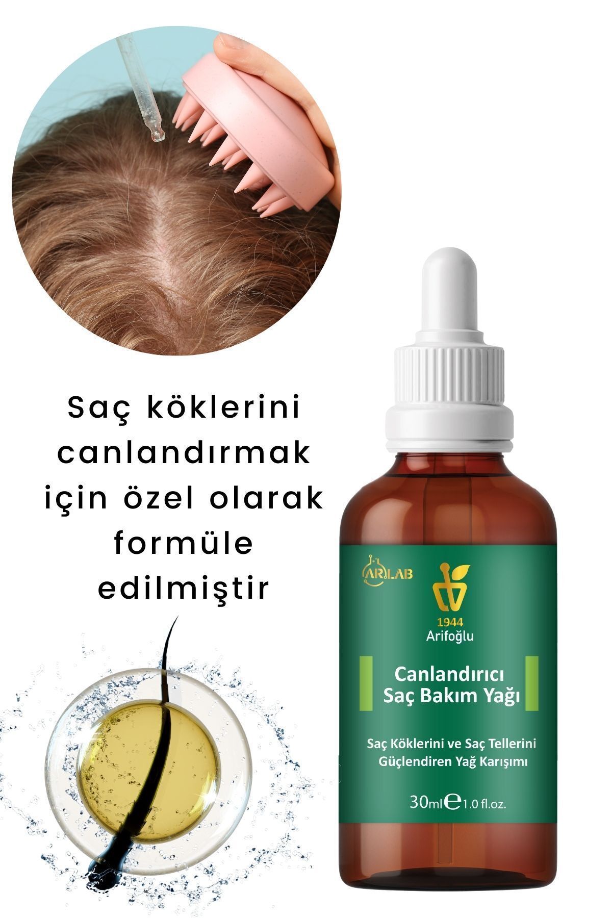 Canlandırıcı Saç Bakım Yağ Serumu 30ml Saç Kökü Canlandırıcı Yağ Biberiye Yağı Lavanta Yağı Arlab — 600 14 636 — تصویر 4 از 8