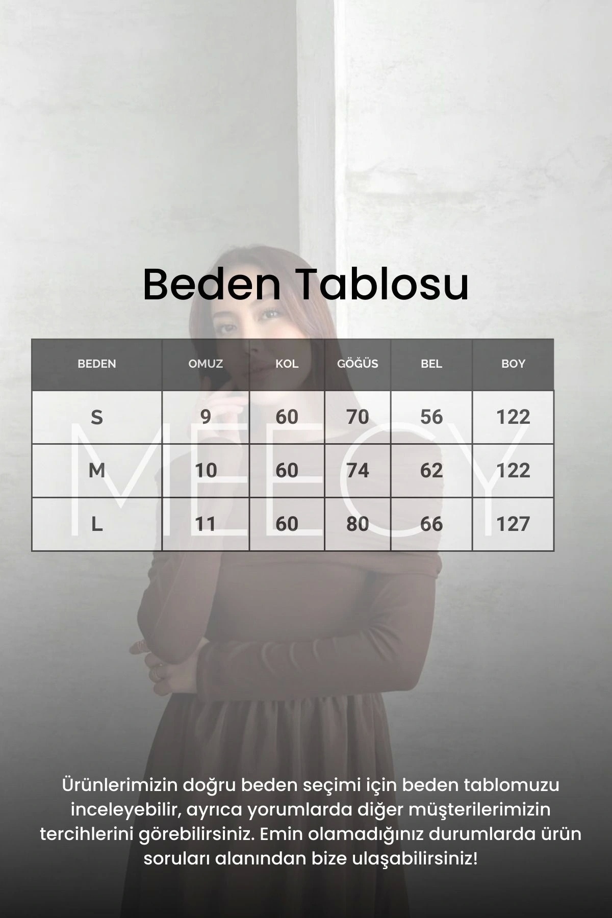 MEECY Mnk Model Geniş Etekli Büzgü Tesettür Elbise görsel 2