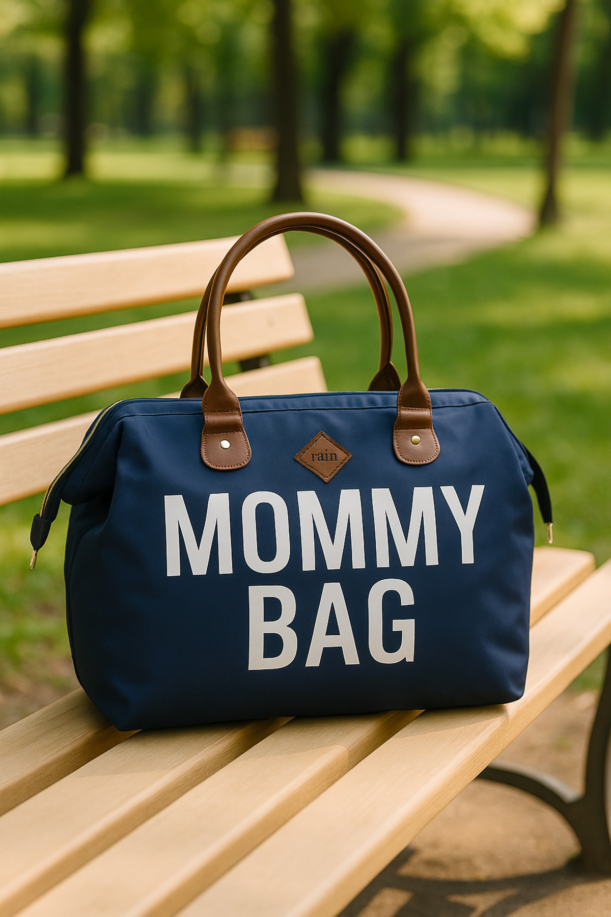 Rain Baby Mommy Bag Anne Bebek Bakım Çantası Su Geçirmez, Geniş Hacimli, Omuz ve El Taşıma Askılı fotoğrafı 3 (önizleme)