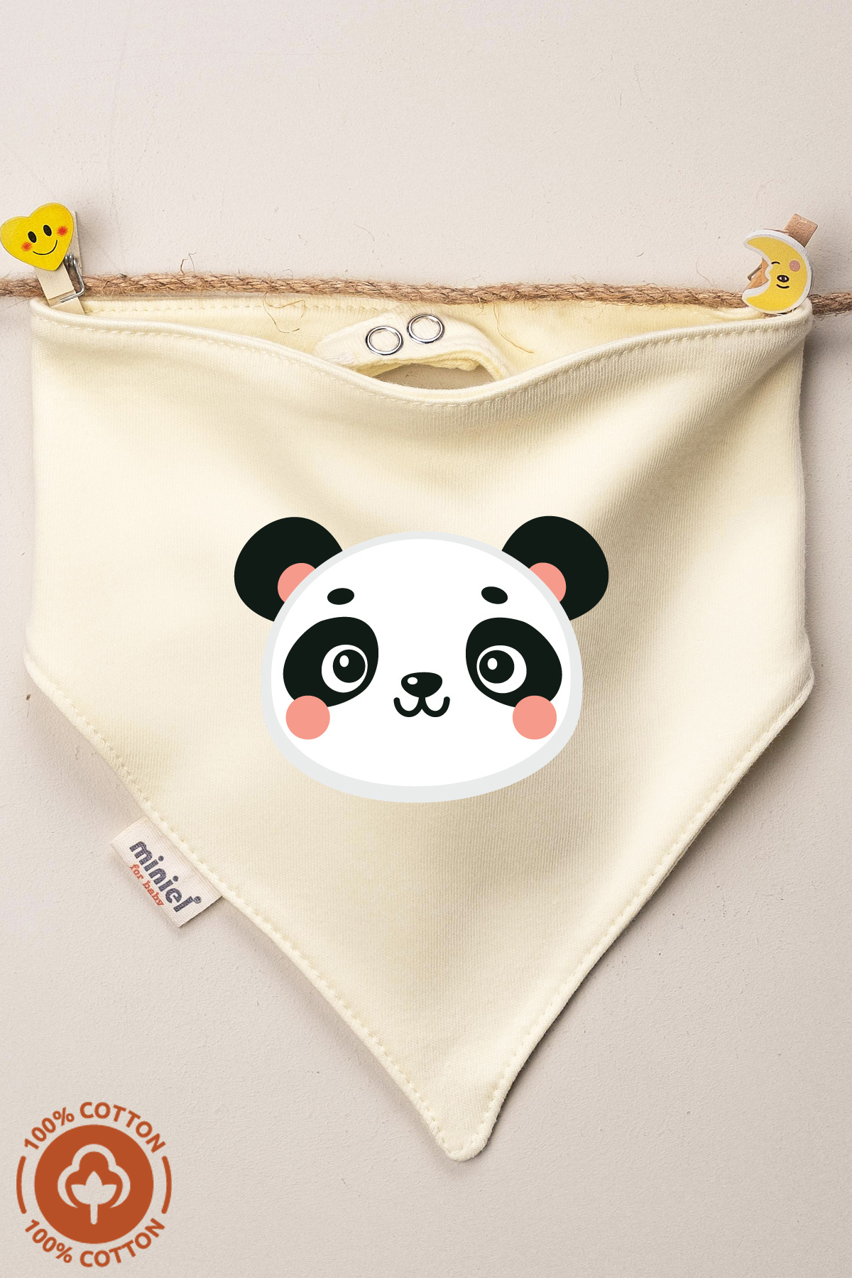 Miniel Unisex Bebek Yenidoğan Penye Organik Pamuklu Hayvan Figürlü Bebek Önlüğü 3'lü Set fotoğrafı 3 (önizleme)