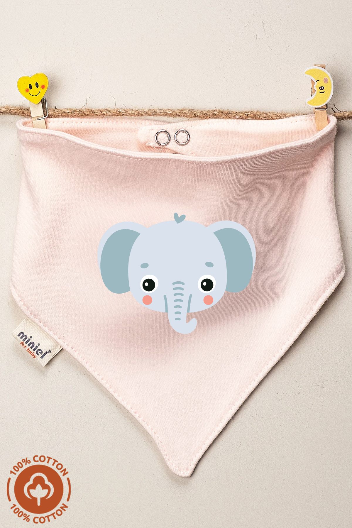 Miniel Unisex Bebek Yenidoğan Penye Organik Pamuklu Hayvan Figürlü Bebek Önlüğü 3'lü Set fotoğrafı 4 (önizleme)