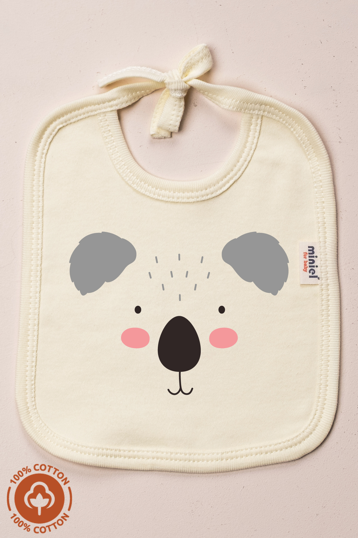 Miniel Unisex Bebek Yenidoğan Penye Organik Pamuklu Hayvan Figürlü 0-3 Ay Bebek Önlüğü 3'Lü Set fotoğrafı 3 (önizleme)