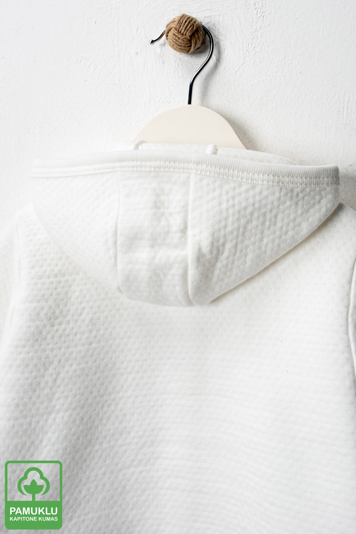 Miniel Unisex Bebek Gökkuşağı Armalı Organik Pamuklu 3-18 Ay Kapitone Bebek Hırka fotoğrafı 4 (önizleme)