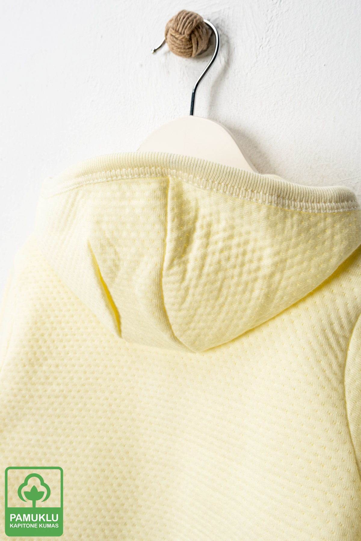 Miniel Unisex Bebek Gökkuşağı Armalı Organik Pamuklu 3-18 Ay Kapitone Bebek Hırka fotoğrafı 4 (önizleme)