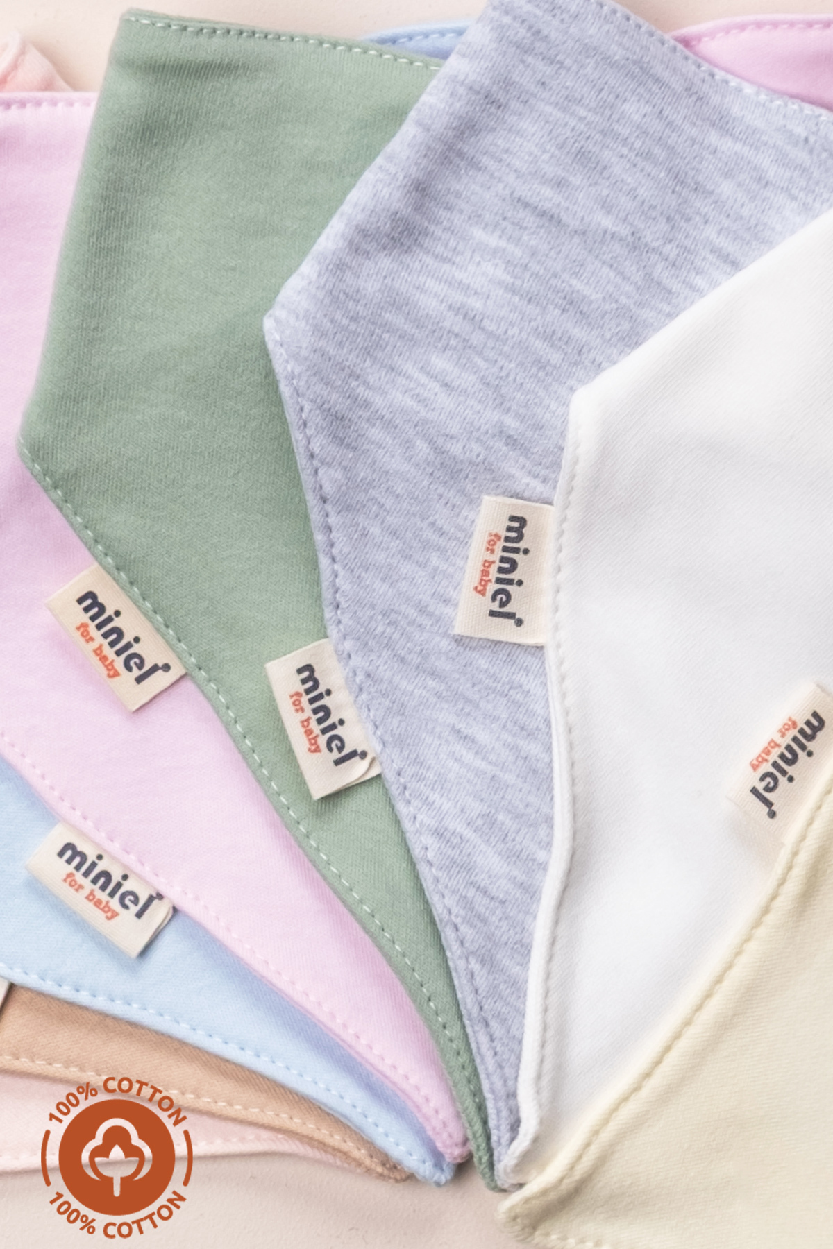 Miniel Unisex Bebek Yenidoğan Penye Organik Pamuklu Meyve Baskılı Bebek Önlüğü 3'lü Set fotoğrafı 6 (önizleme)