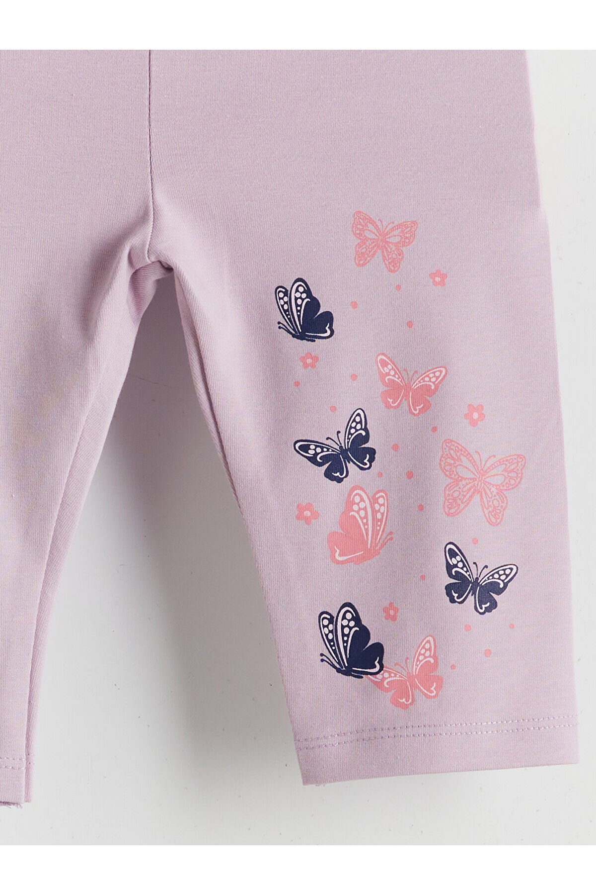 LC Waikiki Meral Collection Lila Beli Lastikli Kız Çocuk Tayt 2'li fotoğrafı 6 (önizleme)