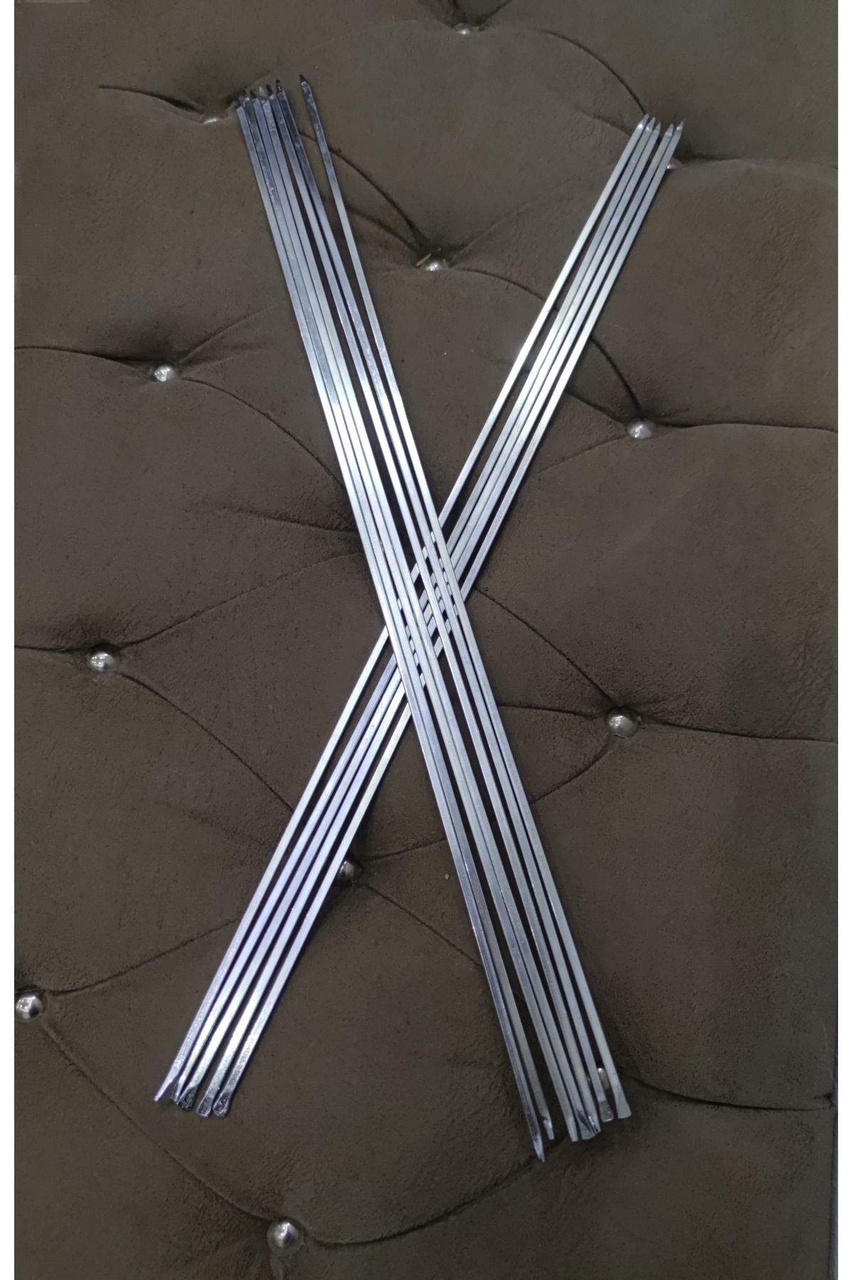 Bestway ve Diğeri İnce Şiş Kuşbaşı Şiş Ciğer Şiş Mangal Şişi Köşeli Model 6 Adet