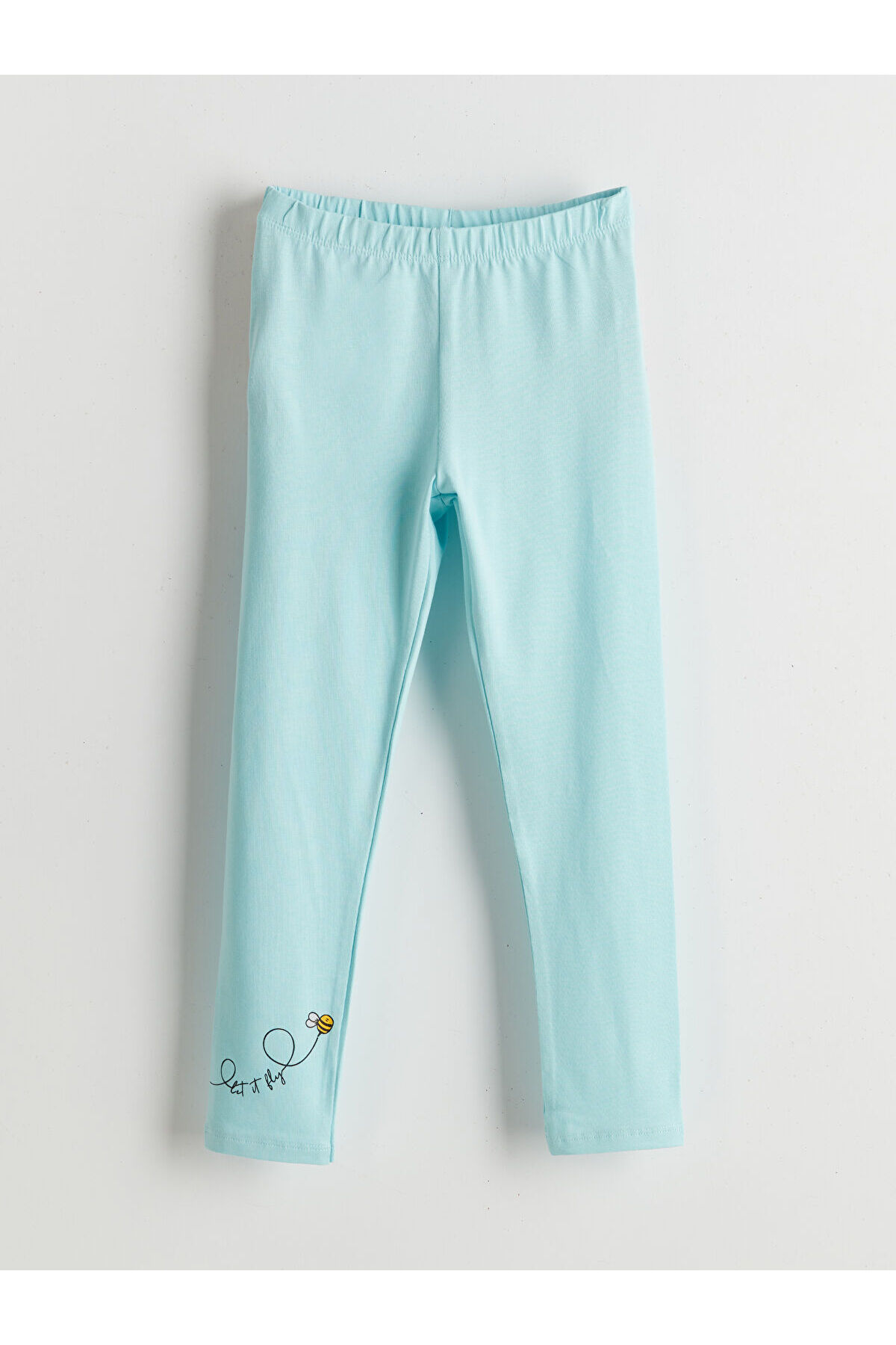 LC Waikiki M&B Collection Turkuaz Beli Lastikli Kız Çocuk Tayt 2'li fotoğrafı 4 (önizleme)