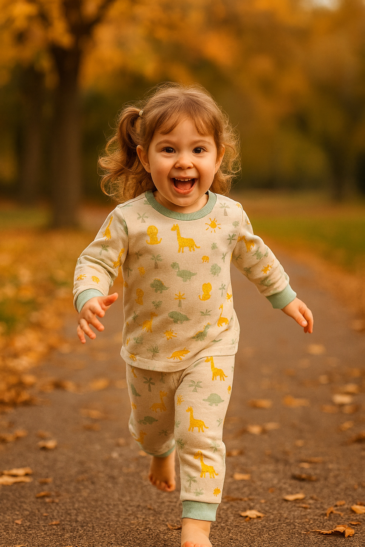 aden kids 0-4 Yaş Özel Karikatür Baskılı Bebek Ve Çocuk Pijama Seti - Geniş Yaka & Özel Beden Seçenekleri fotoğrafı 3 (önizleme)