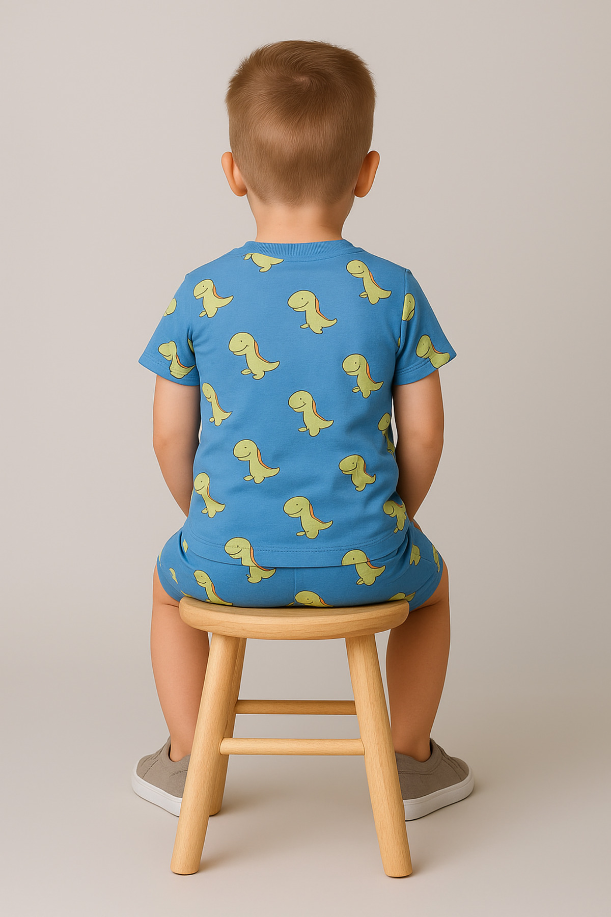 aden kids dinazor baskılı yazlık pijama takımı fotoğrafı 3 (önizleme)