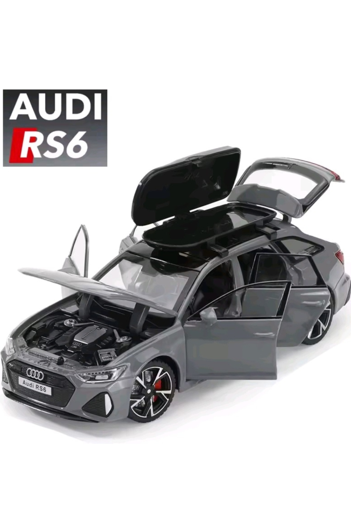 Z1 Home Audi Rs6 Metal Maket Araba 1:24 Gri Birebir Wagon 21cm uzunluğunda fotoğrafı 3 (önizleme)
