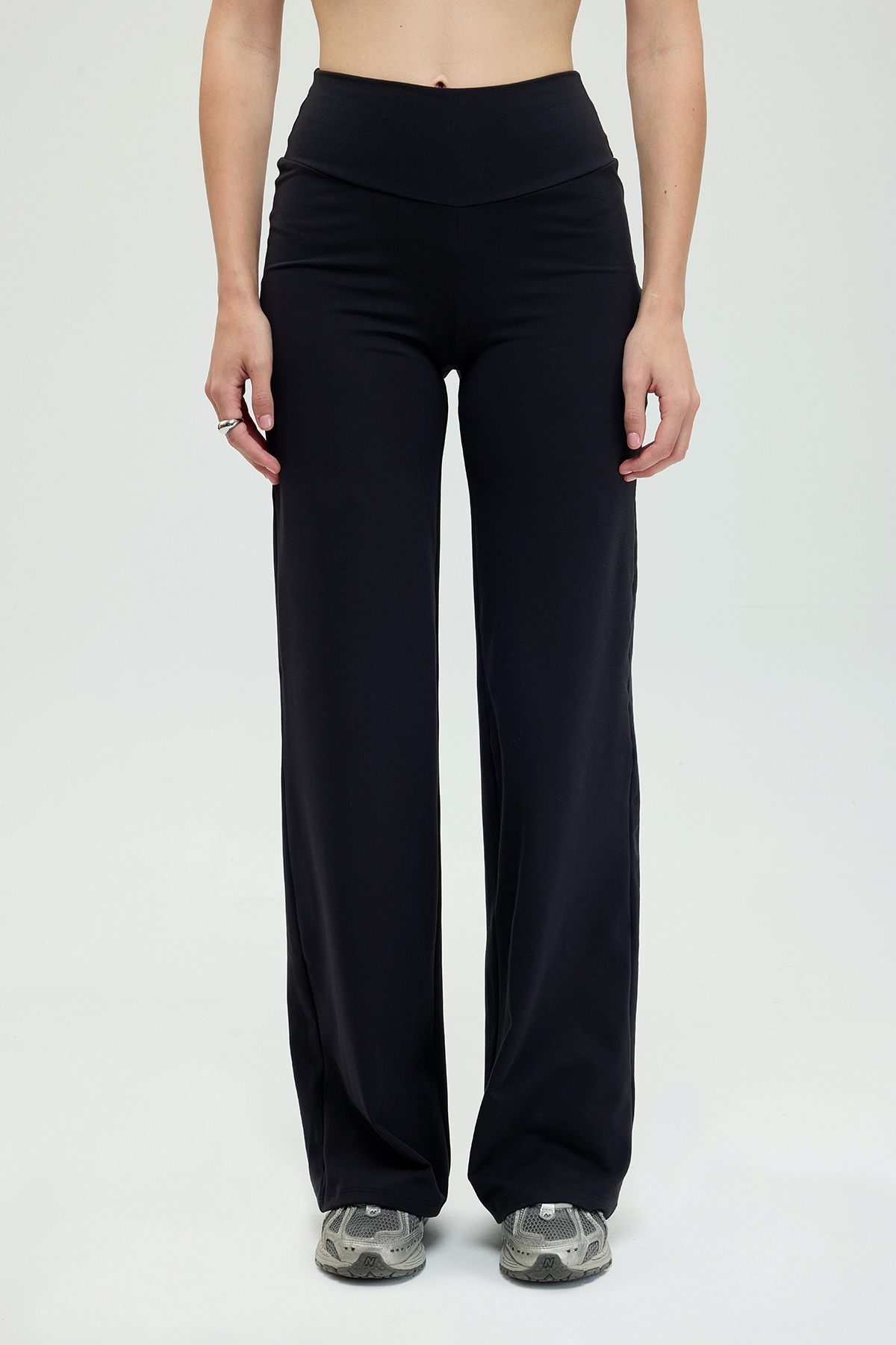 SHEISMONO  Comfort Yüksek Bel Düz Kesim Pantolon Siyah - Görsel 2