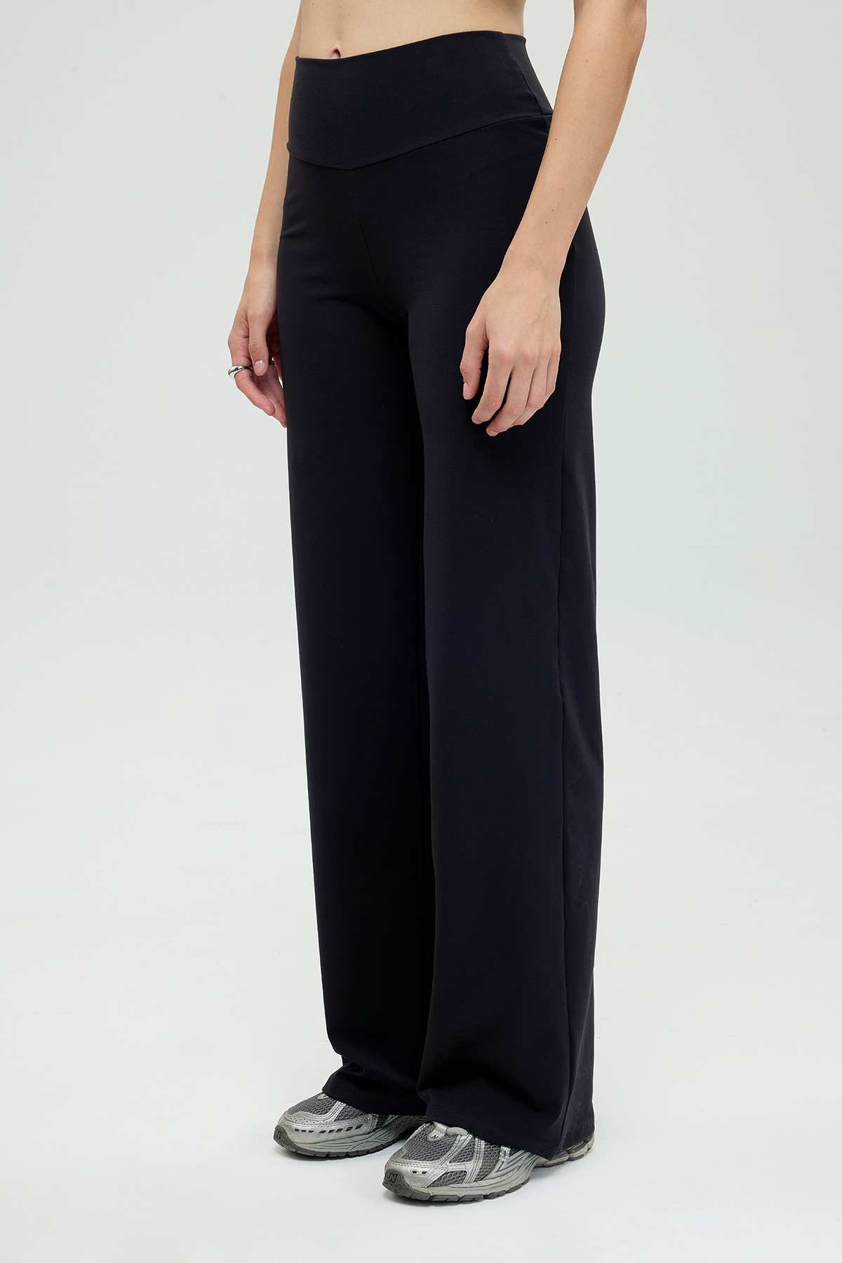 SHEISMONO  Comfort Yüksek Bel Düz Kesim Pantolon Siyah - Görsel 4