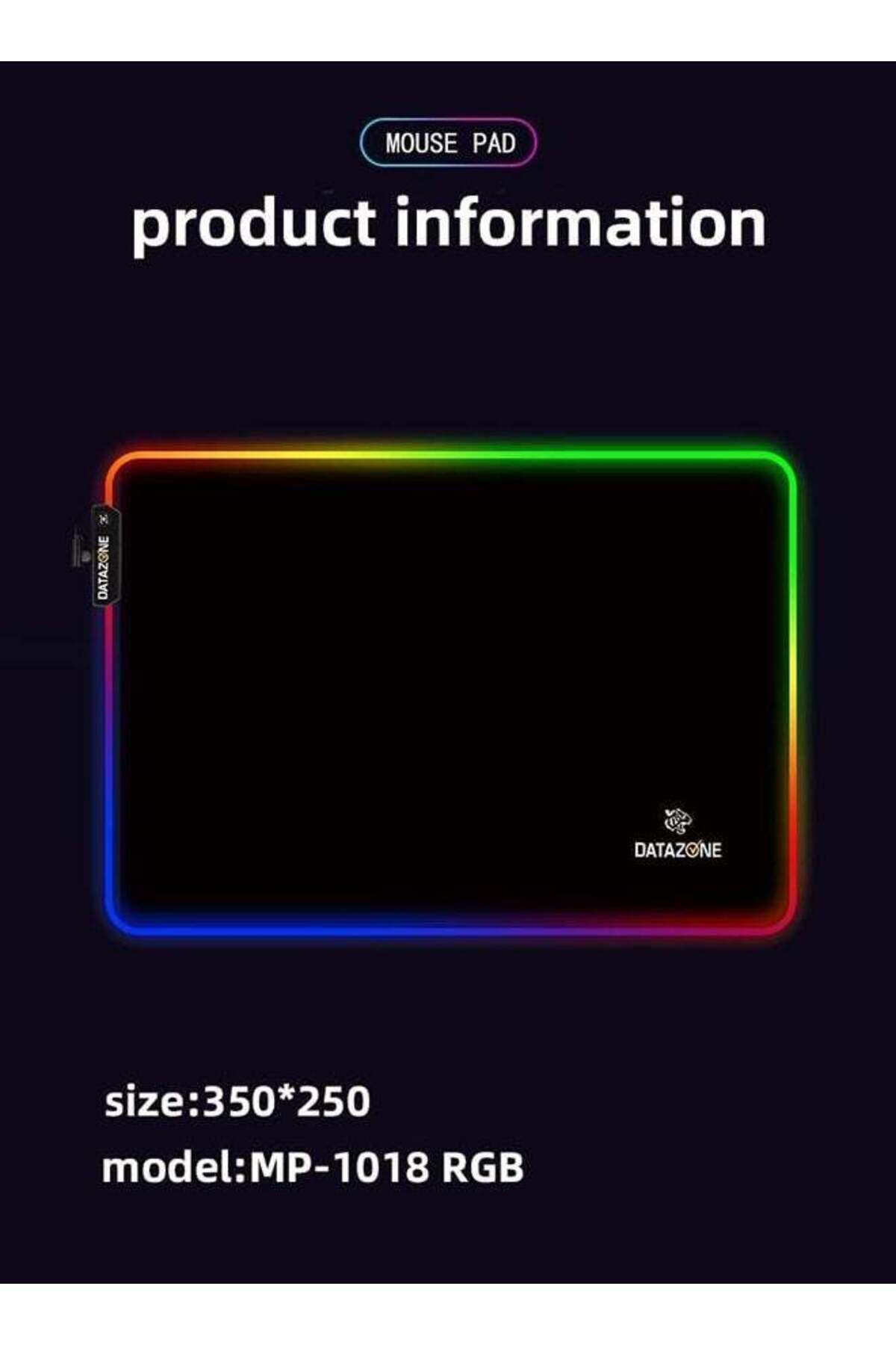 Datazone-Mouse Base Lighting RGB Games Soft For The Computer With A Rubber Design Anti Slip Black 7
