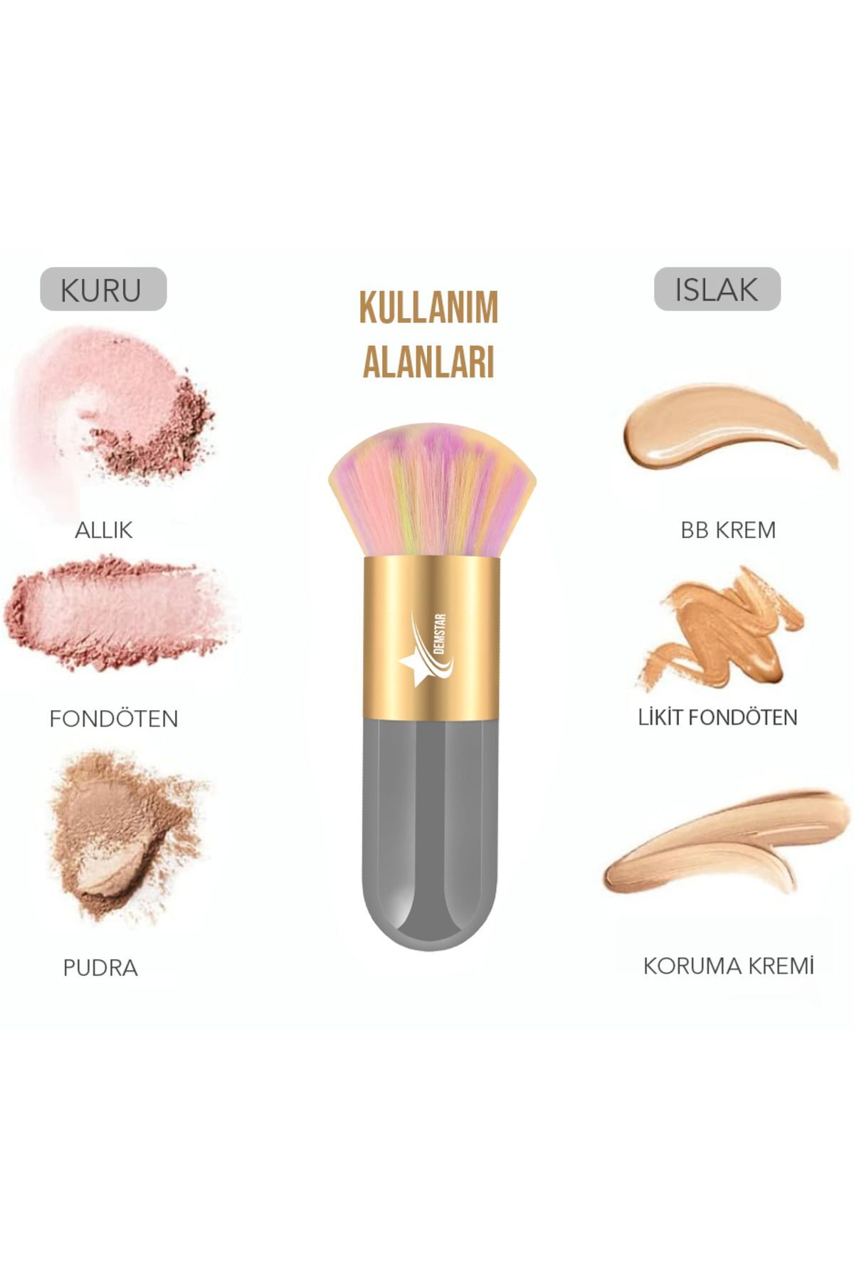 Professional Make-up Luxury Kabuki Fondöten Ve Allık Makyaj Fırçası RS — 25DLX — تصویر 2 از 8