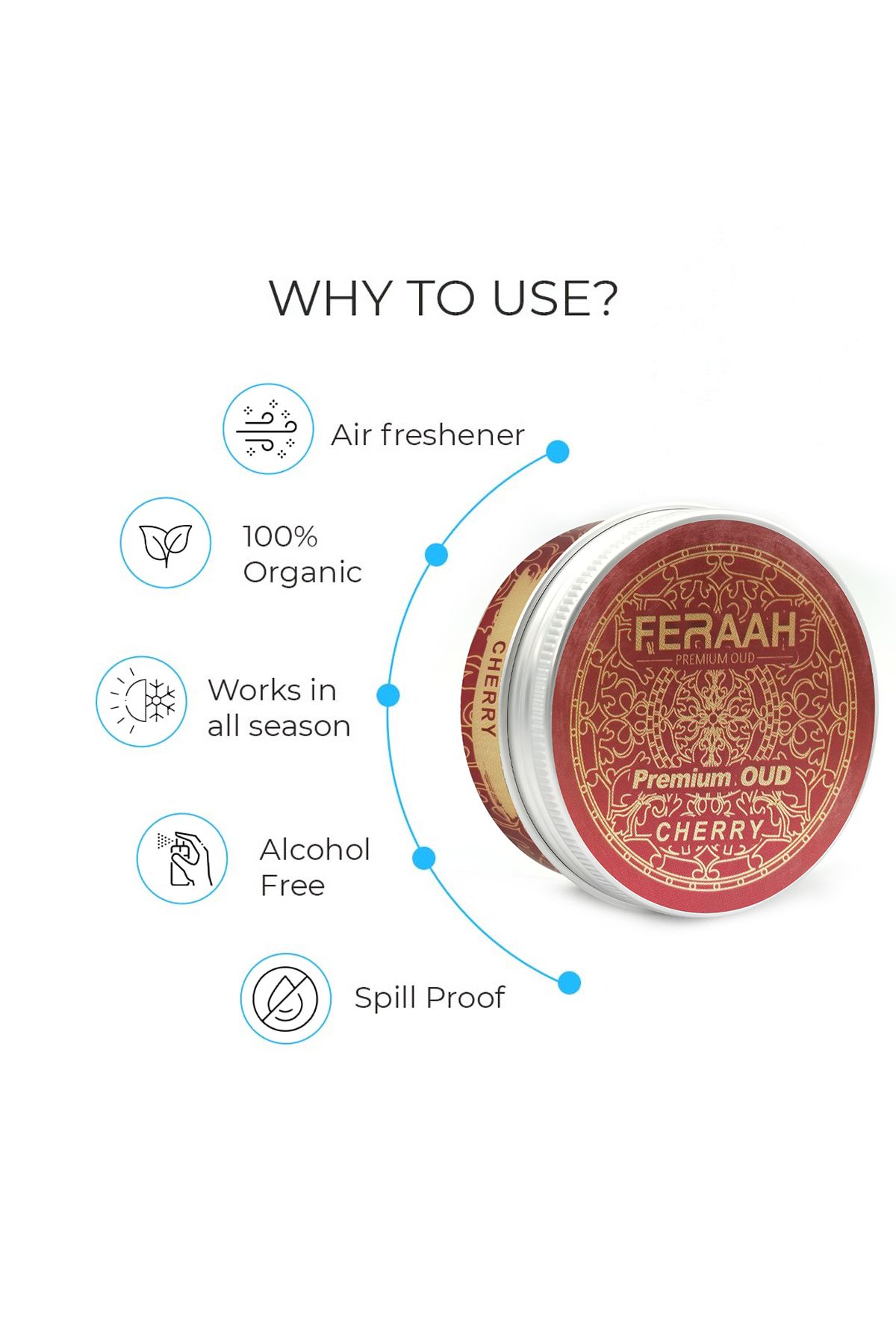 Generic-Feraah Premium Oud Air Freshener Cherry – Fine Fragrance, Odour Removal & Relaxing Ambience 3