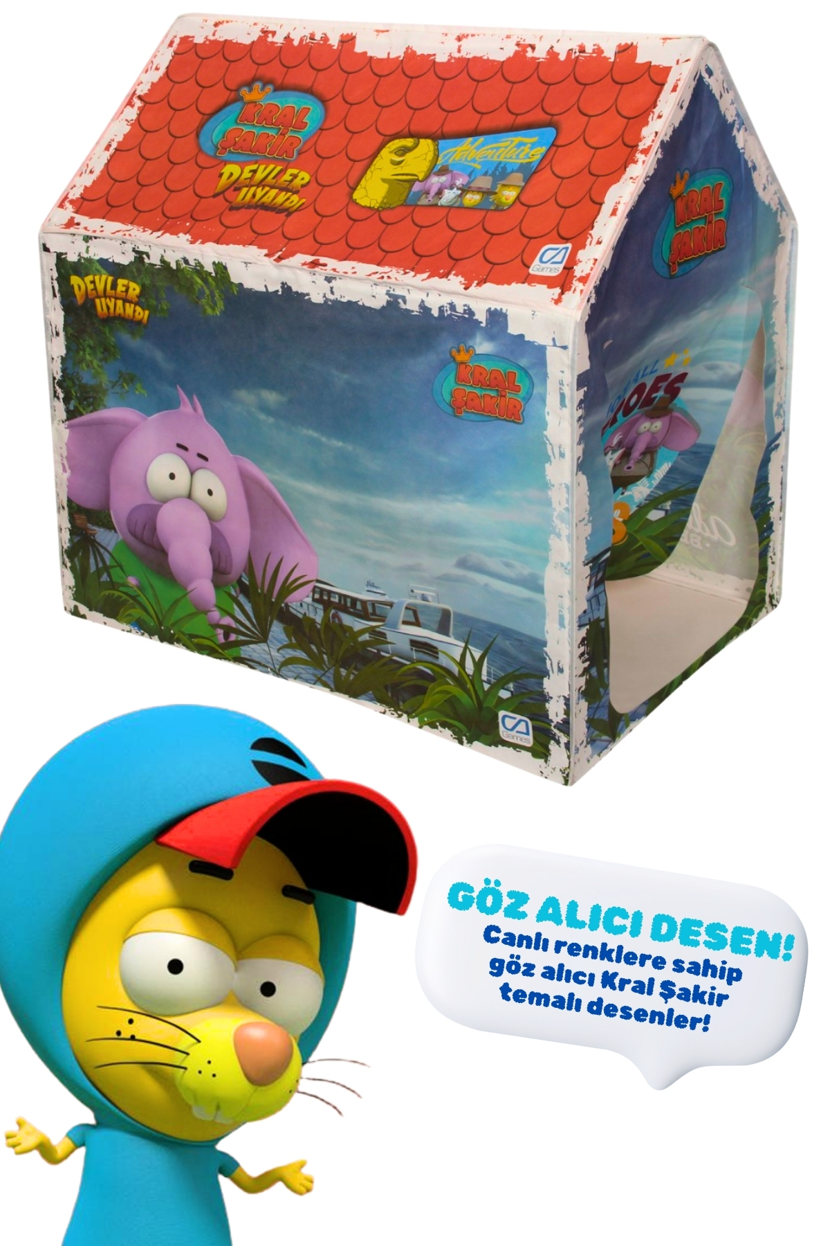 CA Games (2'Li Set) Kral Şakir:Devler Uyandı Kolay Kurulum Çocuk Oyun Çadırı+100 Parça Lisanslı Puzzle Serisi fotoğrafı 4 (önizleme)