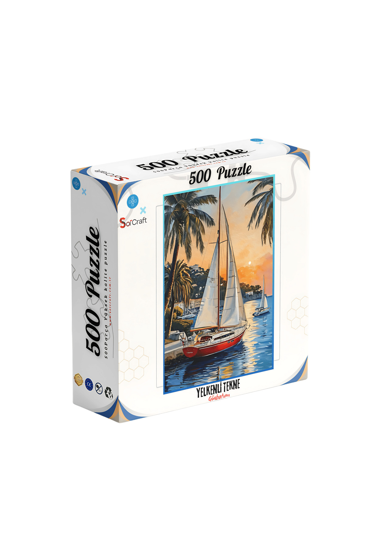 Soi Craft 500 Parça Puzzle Yelkenli Tekne ve Palmiyeler Günbatımı