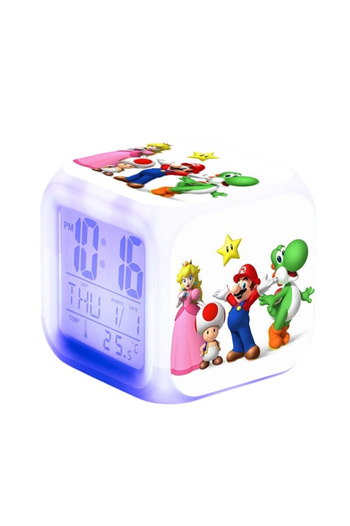 Mixbo-Cubic Clock for Children's Room Mixbo, Multiple Functions, Lights, Model 15 4