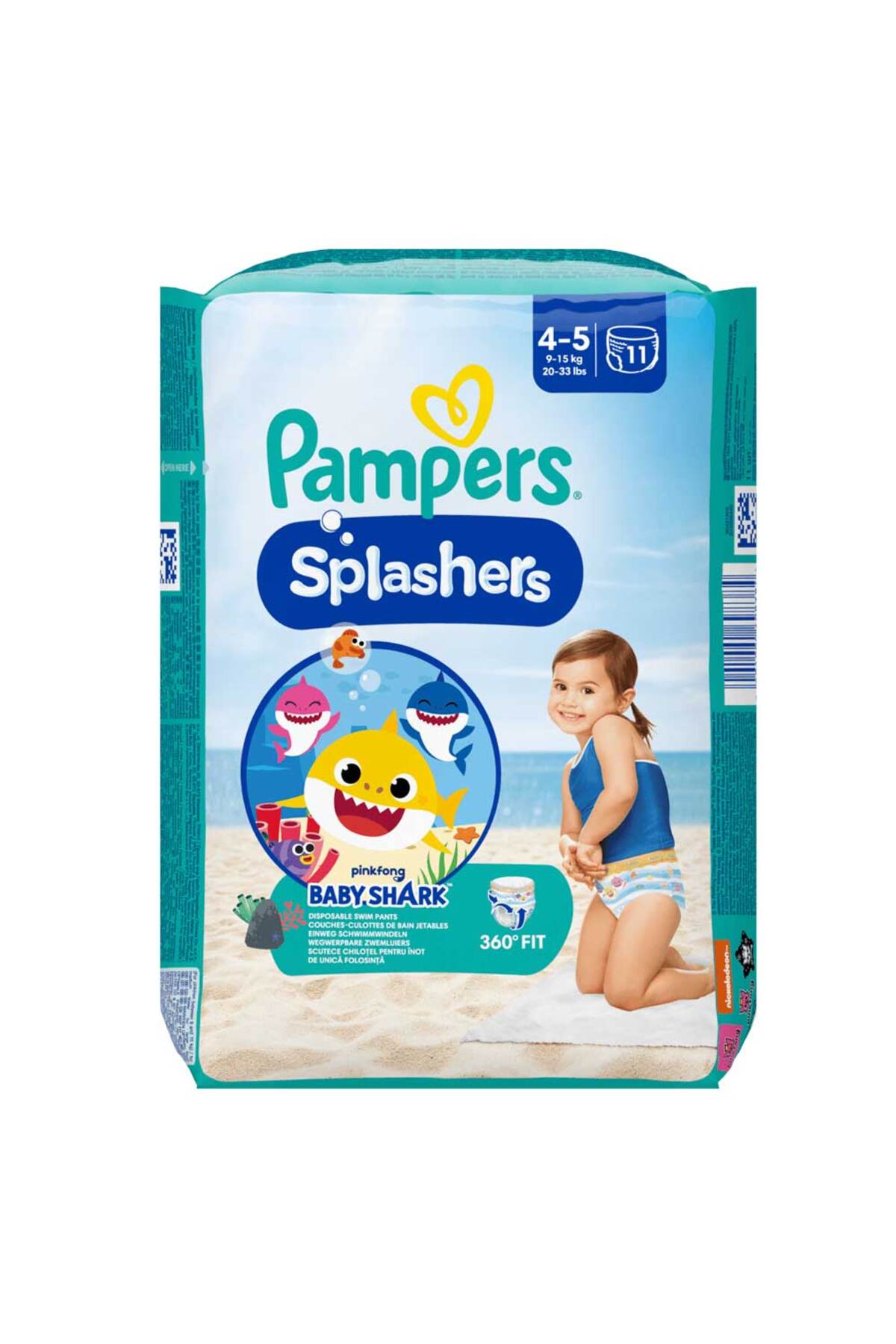 Pampers Pleny Splashers, č. 4-5, 9-15 kg, 11 kusů