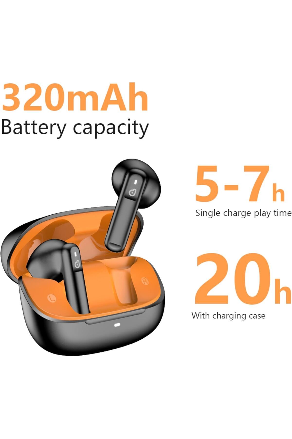 Generic-Daw Link Wireless Earbuds, Bluetooth V 5.4 with 4 ENC Noise Cancelling Mics, HiFi Stereo Bass & Crys 5