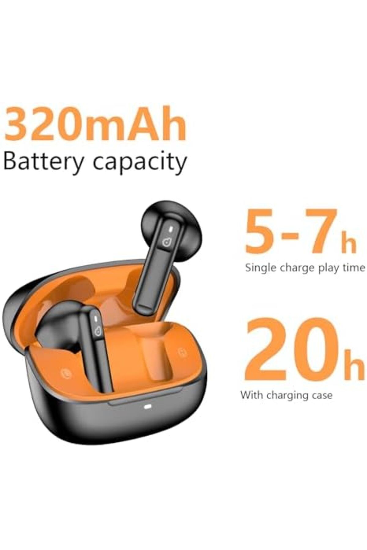 Generic-Daw Link Wireless Earbuds, Bluetooth V 5.4 with 4 ENC Noise Cancelling Mics, HiFi Stereo Bass & Crys 6