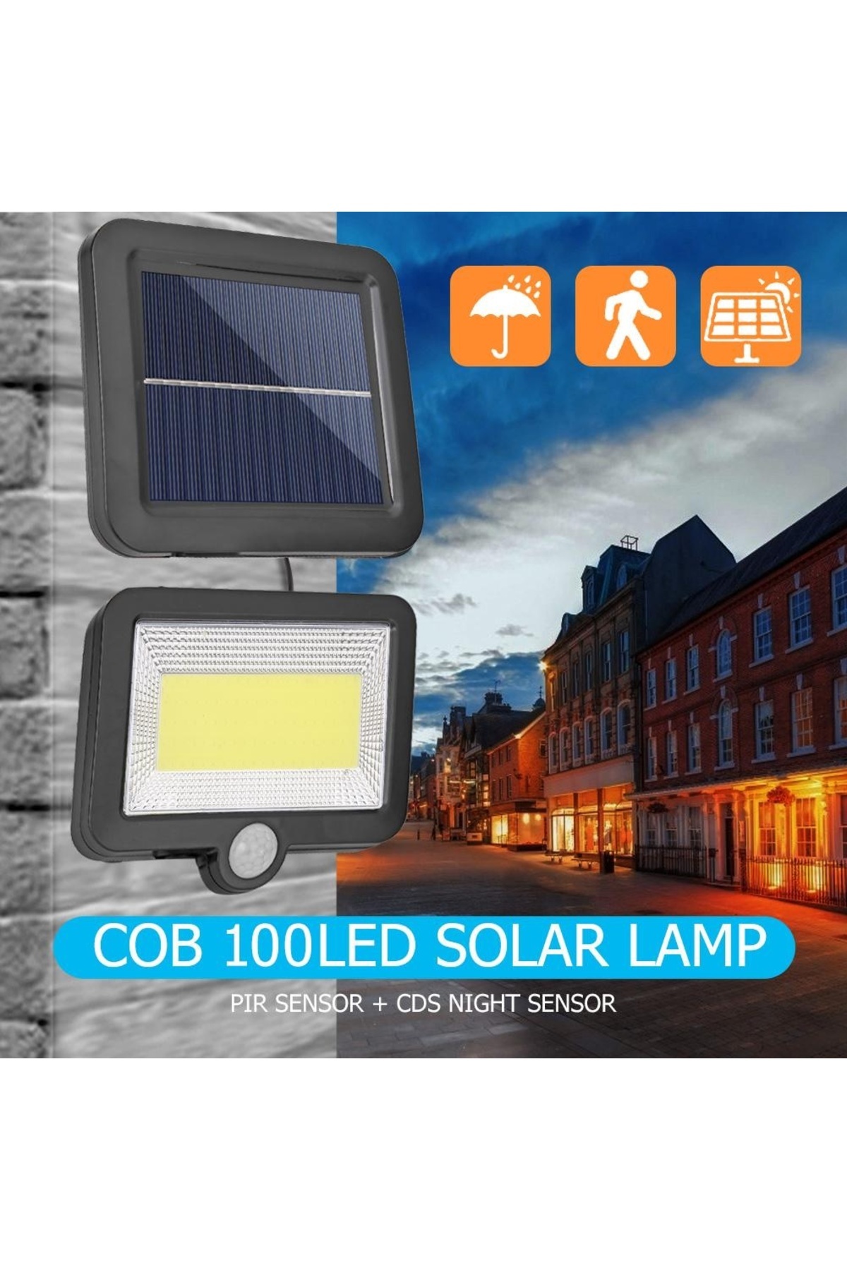 K KATHODE-Set of 2 x solar lamp, 100 x COB LED - 1, motion and light sensors, remote control, 1200mAh 4