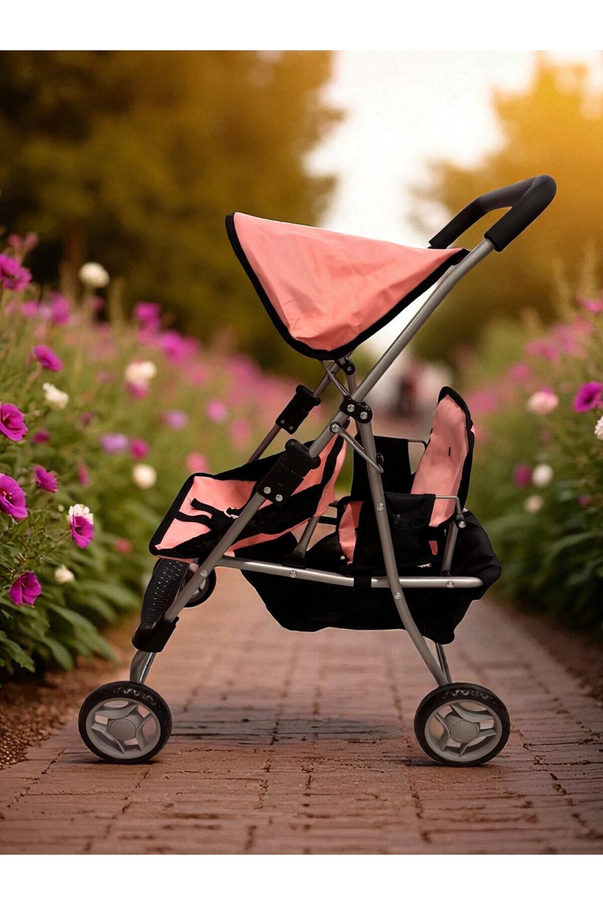 YILDIRIM OYUNCAK Katlanabilir Metal Dayanıklı Gövde 64 cm Tenteli Gölgelikli Oyuncak Bebek Arabası 3 Tekerli fotoğrafı 2 (önizleme)