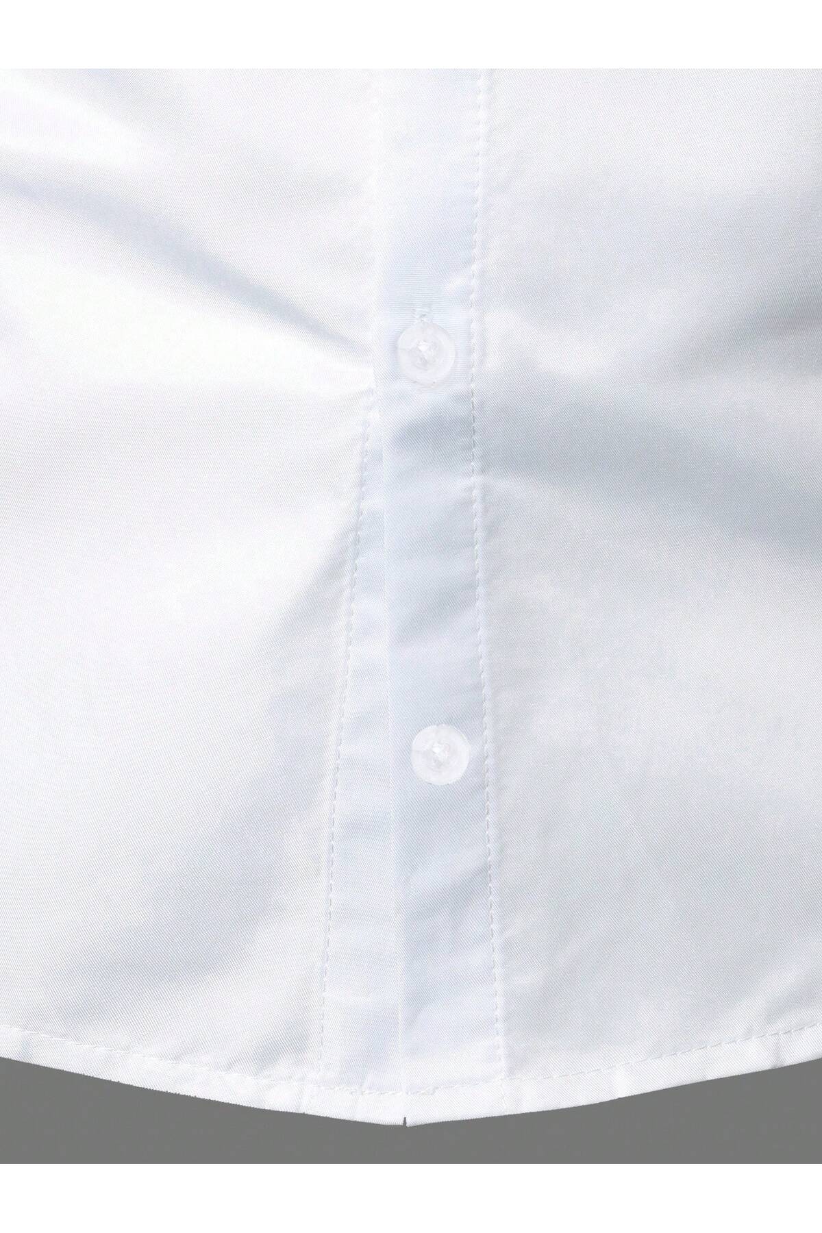 The Robi  Erkek Beyaz Terikoton Gömlek - Görsel 3