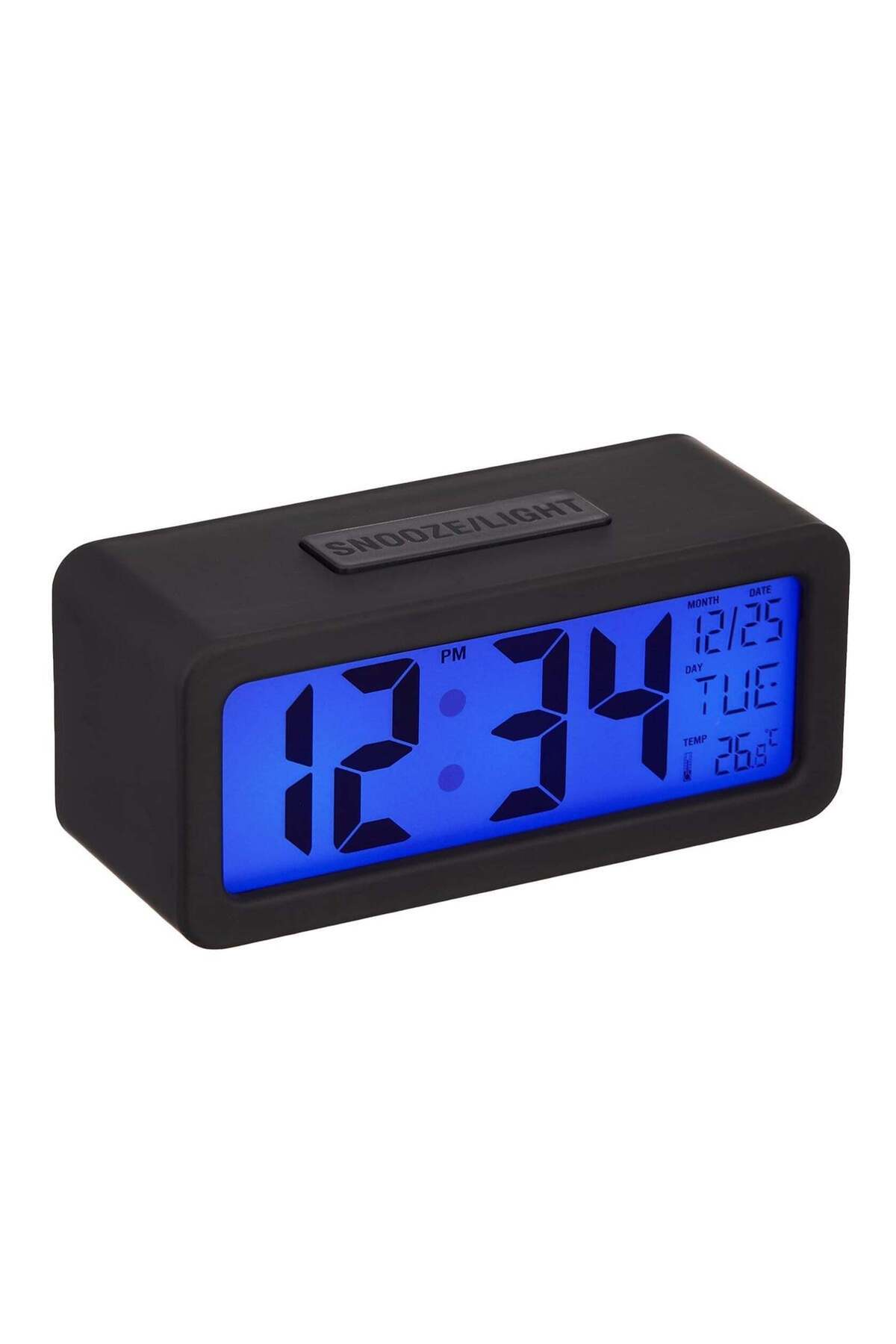 Generic-Reko Digital Alarm Clock, Plastic Bedside Clock with Large LCD Backlit Display, Temperature Smart B 1
