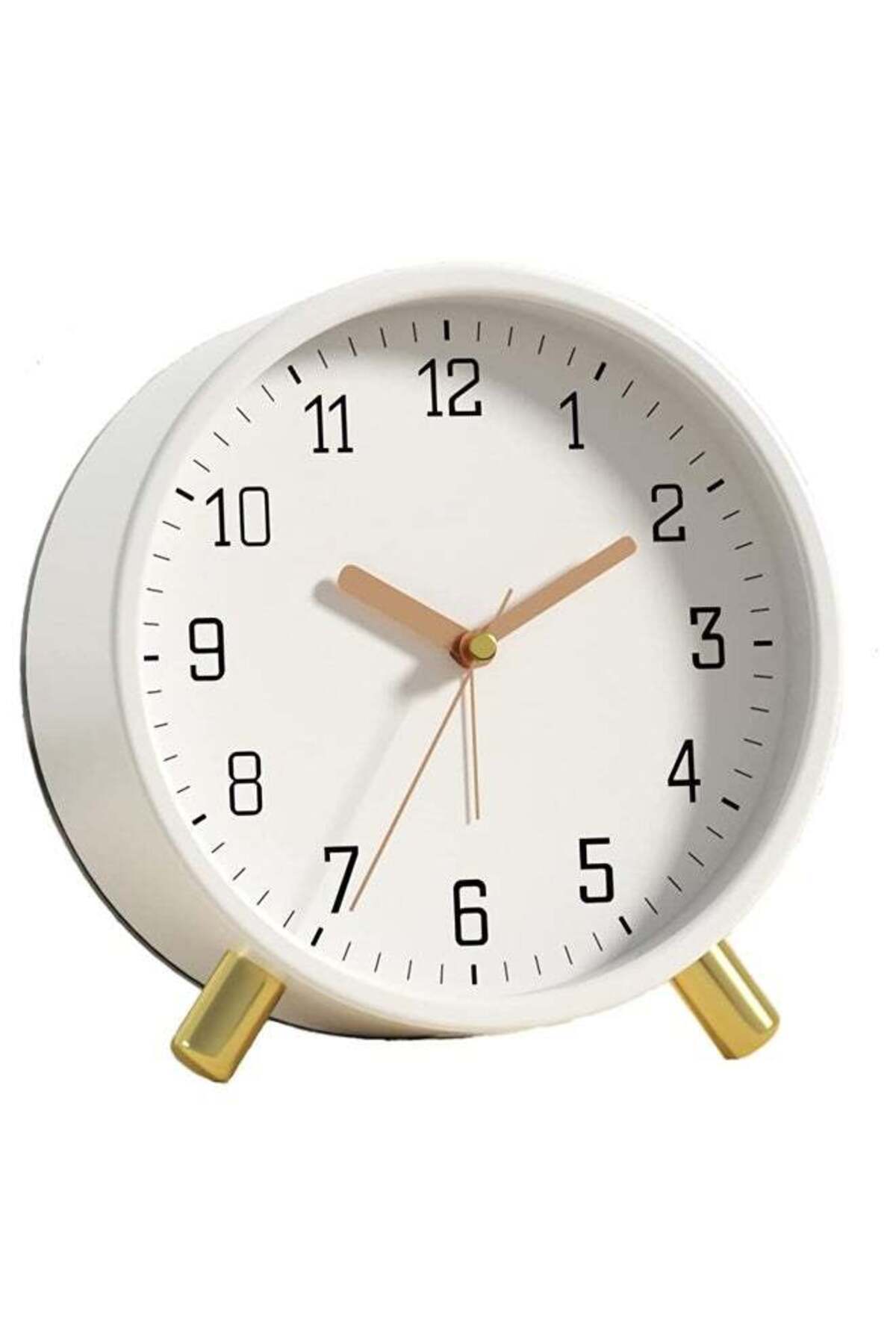 Generic-DUNISO Alarm Clock with Backlight, Bedside Analog Non-tick Silent Small Table Clock with Arabic Num 1
