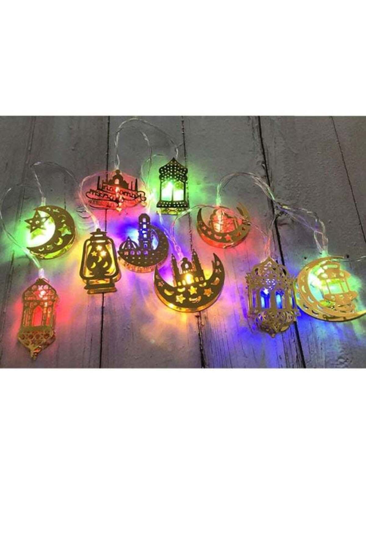 Generic-TAPIT Ramadan Mubarak String Lights Mosque Star Moon Curtain Window String LED Lights Eid Mubarak N 1