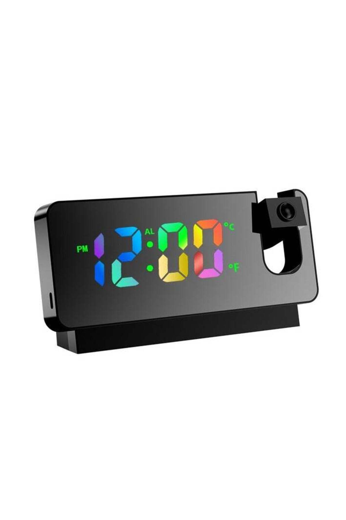 Generic-Modern Digital LED Tabletop And Wall Ceiling Projection Alarm Clock Large Display Screen 180 Degree 1