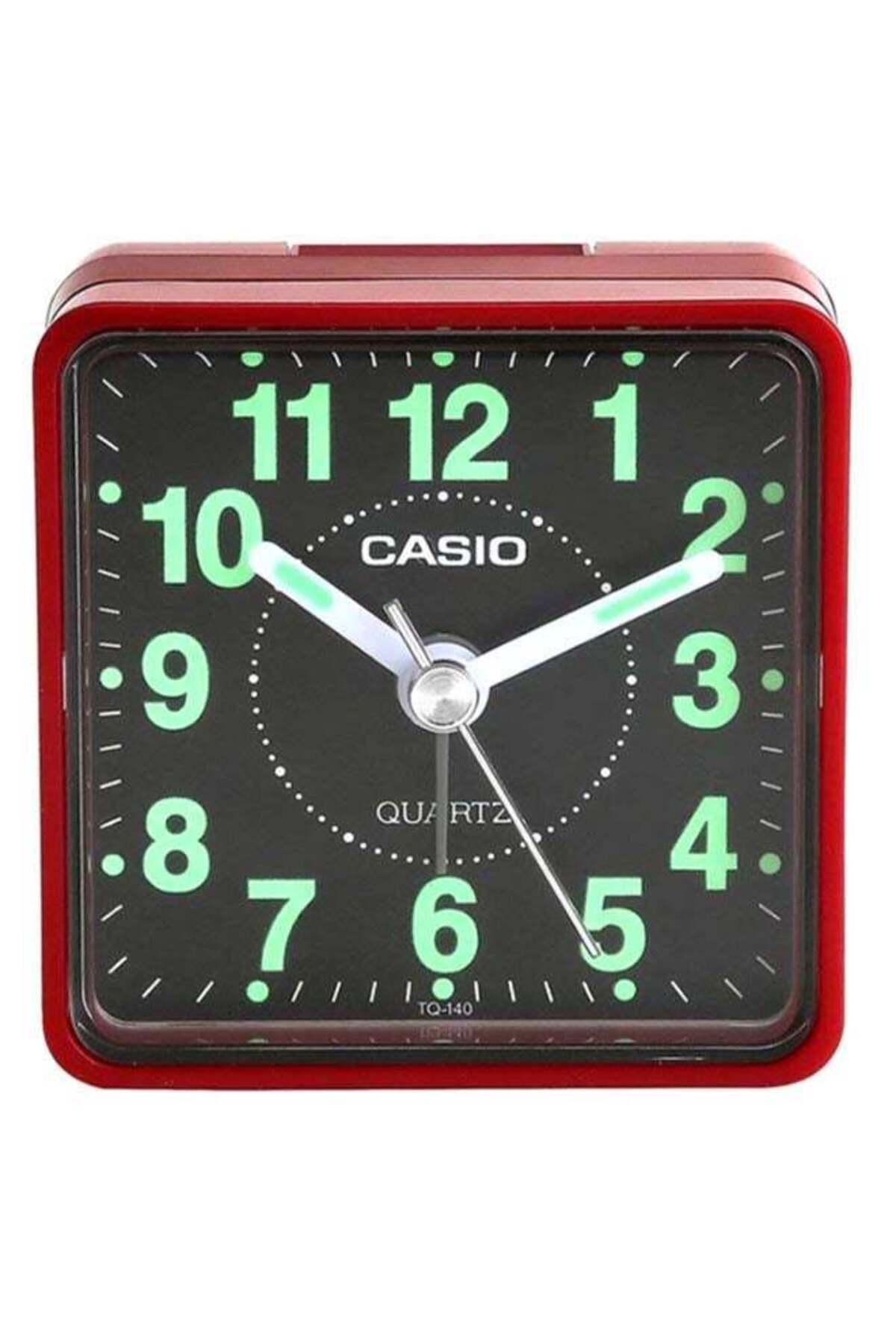 Generic-CASIO Square Shape Analog Alarm Clock Red 24.6 x 24.6 x 3.7cm 1