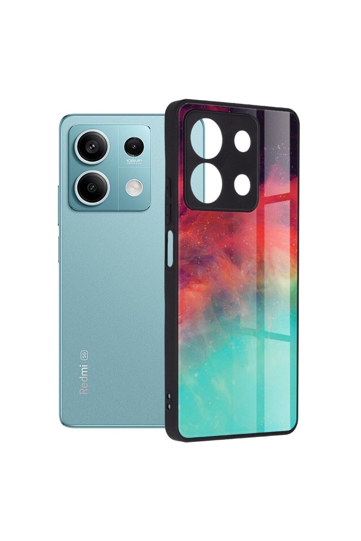 Tim-Protective Case for Xiaomi Elegant Redmi Note 13 5G, Timacondesign, O48, Hard Plastic, Fiery Ocean 5