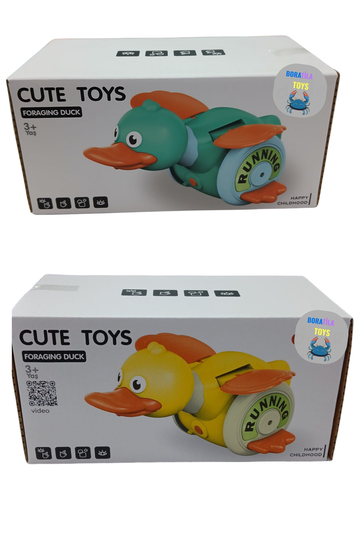Boratila Toys Emeklemeye Yardımcı , Typ-C Şarjlı , Müzikli, Işıklı, Çarp Dön Sevimli Ördek Oyuncak fotoğrafı 3 (önizleme)
