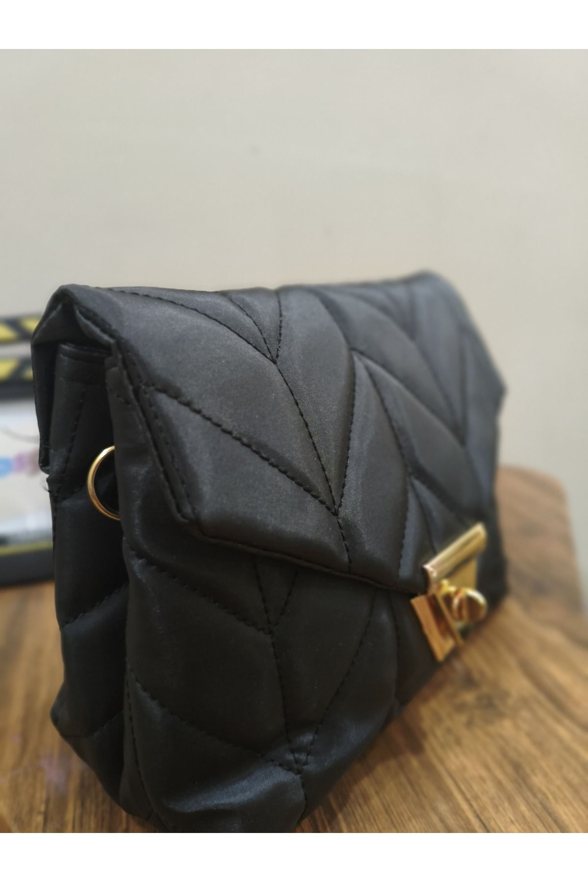 ikosga-Black Soft 2 Compartment Handle and Shoulder Bag Width 22 cm Length 18 cm 4