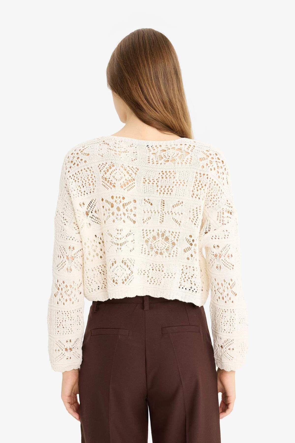 DeFacto-Regular Fit V-Neck Cardigan G0284Ax25Au 5