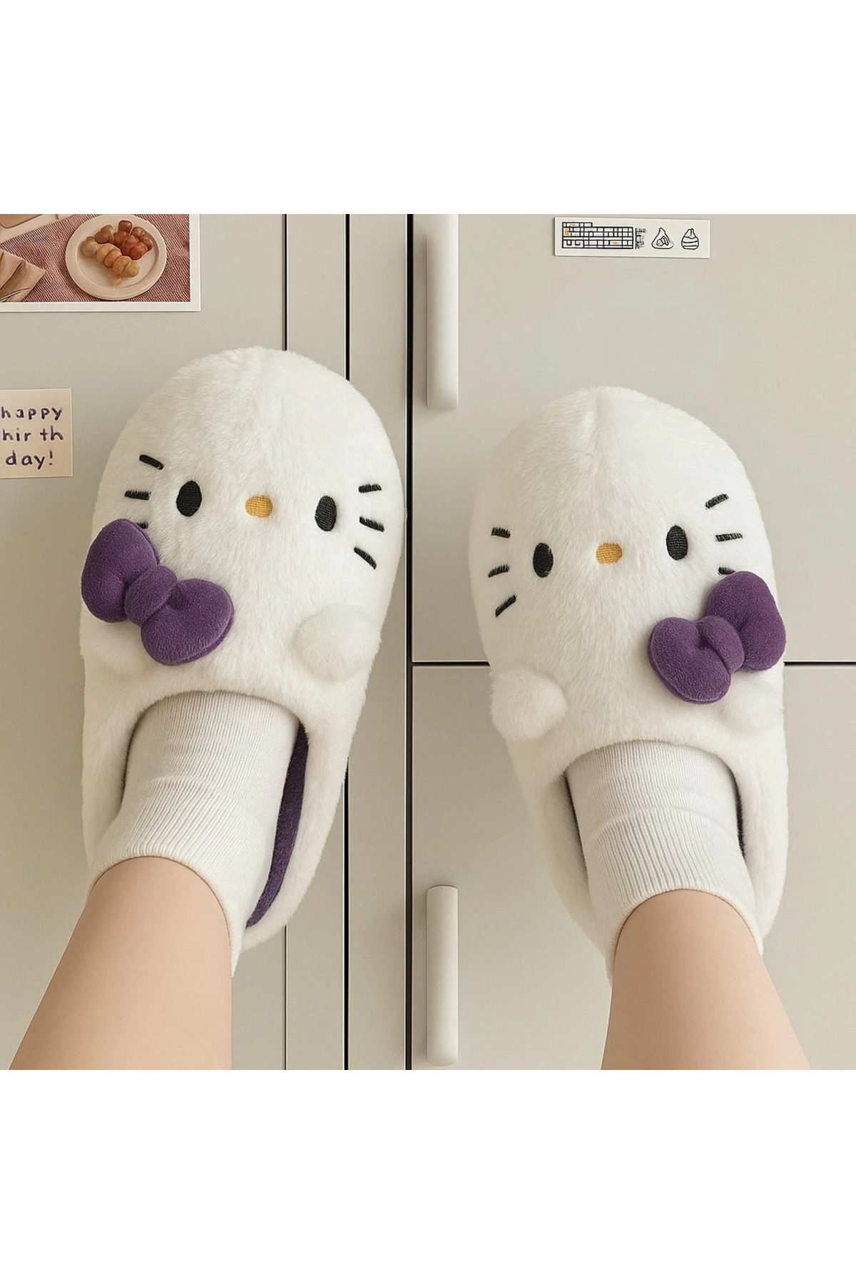 Violon Hello Kitty Yumuşak Tüylü Peluş Panduf Terlik